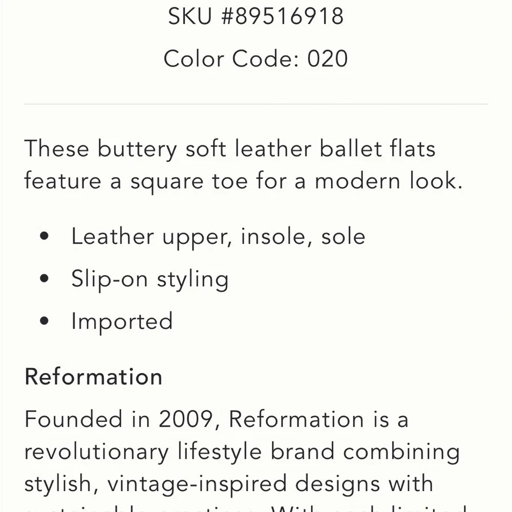 Reformation Brown Gathered-Toe Leather Ballet Flats - Picture 9 of 13